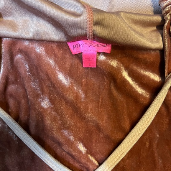Crushed velvet mauve sweatshirt hoodie!/swim suit coverup Betsy Johnson large - Picture 9 of 12